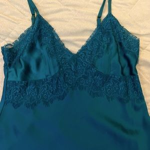 Gently used,  perfect condition, Express, Dark Turquoise silk top, size Medium